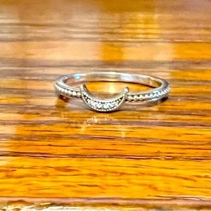 Pandora Crescent Moon Beaded Ring Size 60/US 9
